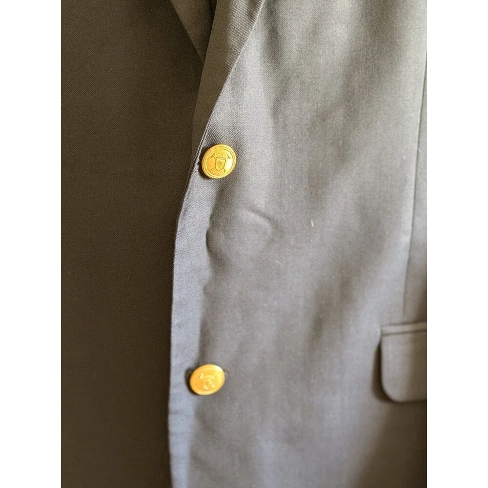 Lauren Ralph Lauren Navy Wool Blazer 42L Single-Breasted 2-Button Notch